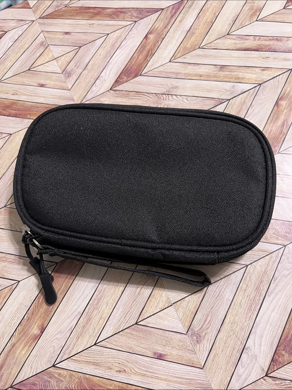 Black Compact Travel Organizer Pouch for electronics